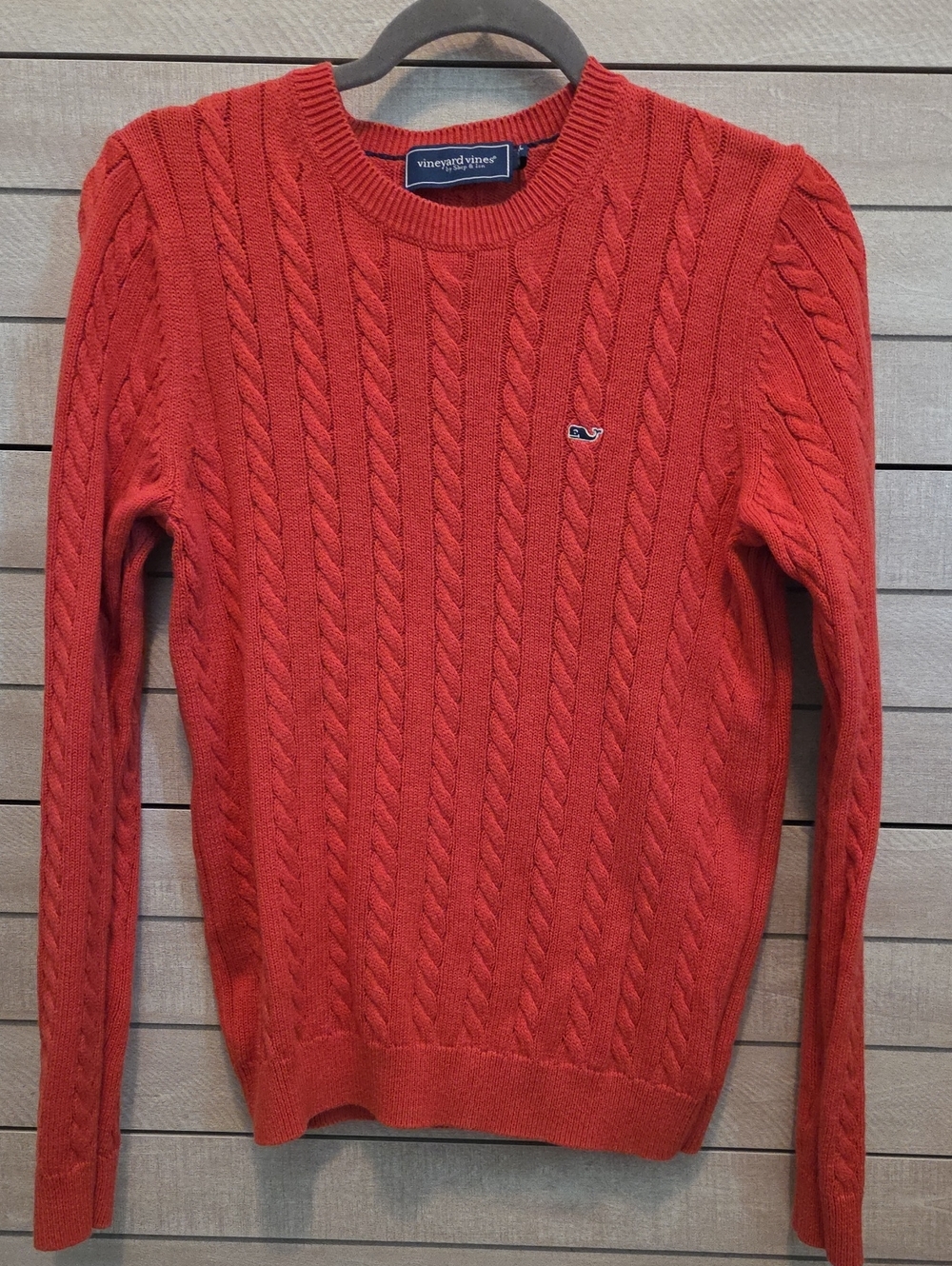 Vineyard Vines Girls Red Cable-Knit Sweater Size XL